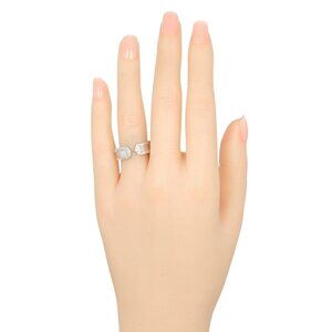 CARTIER 2C Ring K18 white gold/diamond #7.8(US Size) 8.5g Women